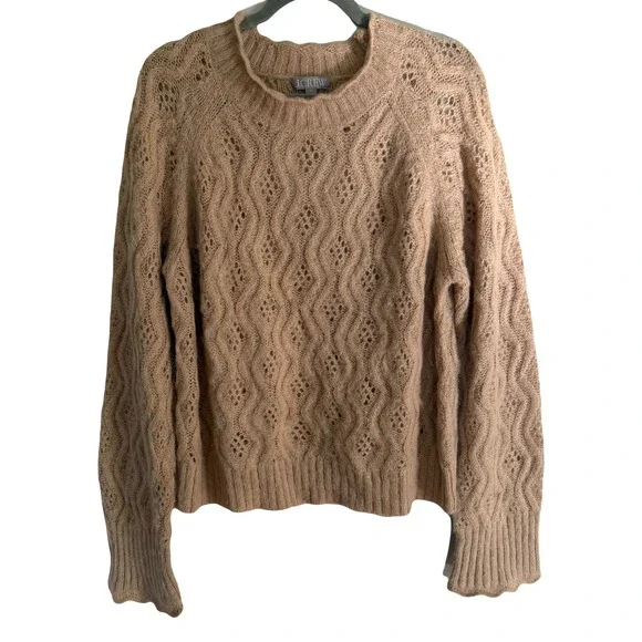 J.Crew Tan Wool Cozy Soft Pullover Knit Sweater X-Large Grandpa Classic Cottage - Picture 1 of 5